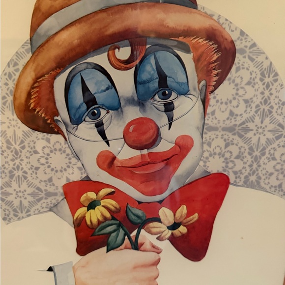 Tom Woods Clown Art Print with Red and Blue Accents - Picture 3 of 5